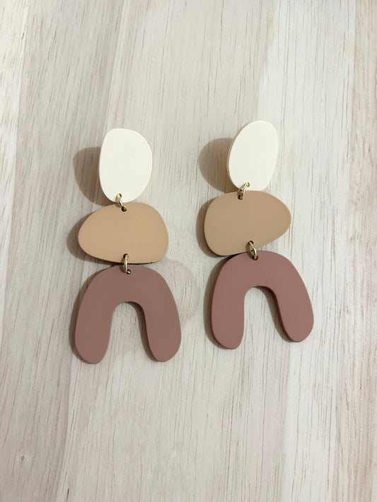 Arches Style Polymer Clay and Acrylic Earrings