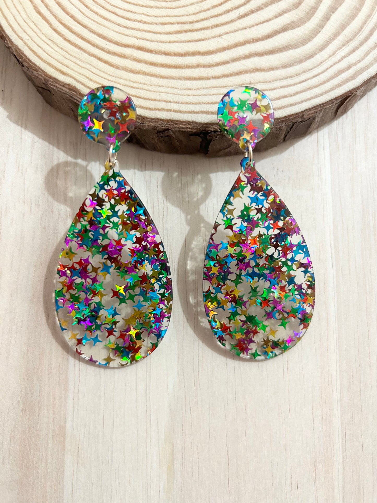 Exaggerated Colourful Acrylic Earrings