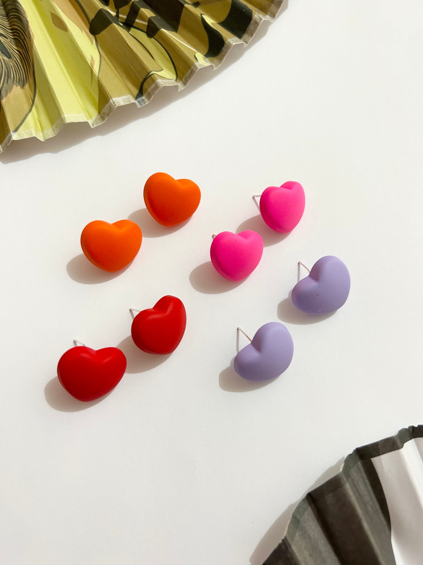 Candy Colour Heart Shape Acrylic Earrings