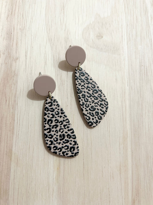 Black Brown Leopard Pattern Acrylic Earrings