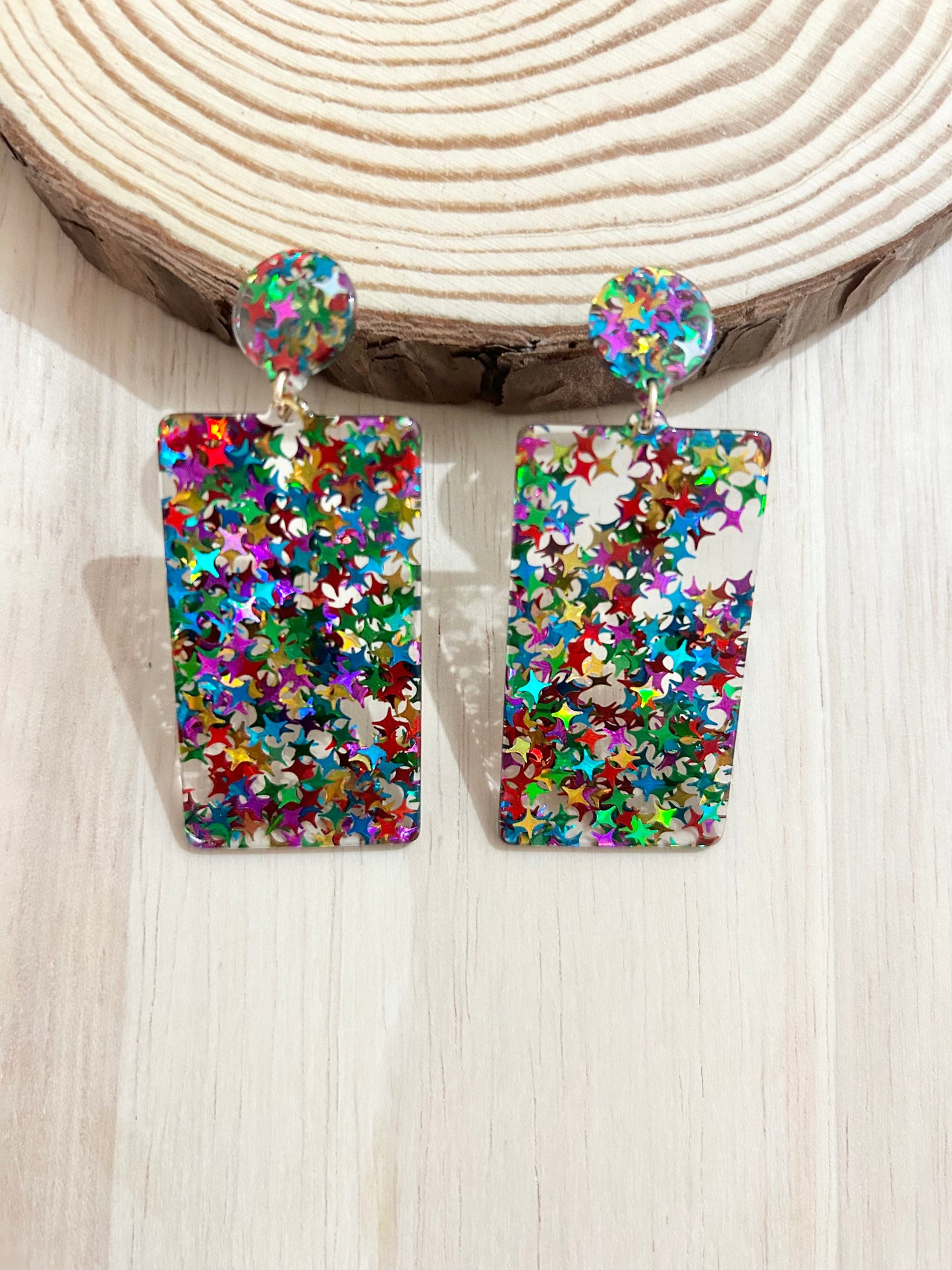 Exaggerated Colourful Acrylic Earrings