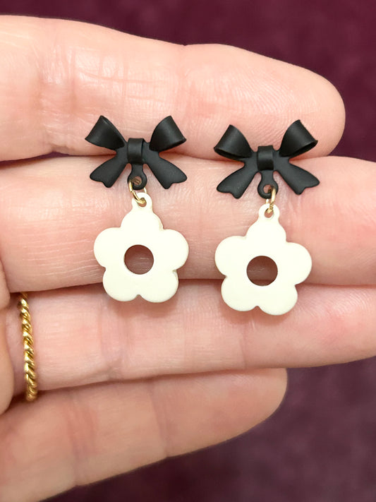 Bowknot Flower Drop Earrings