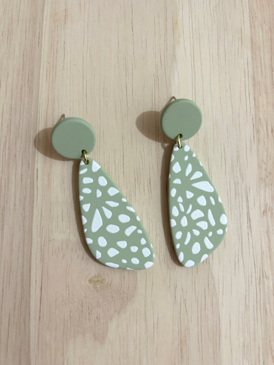 Acrylic Dot Pattern Dangle Earrings.