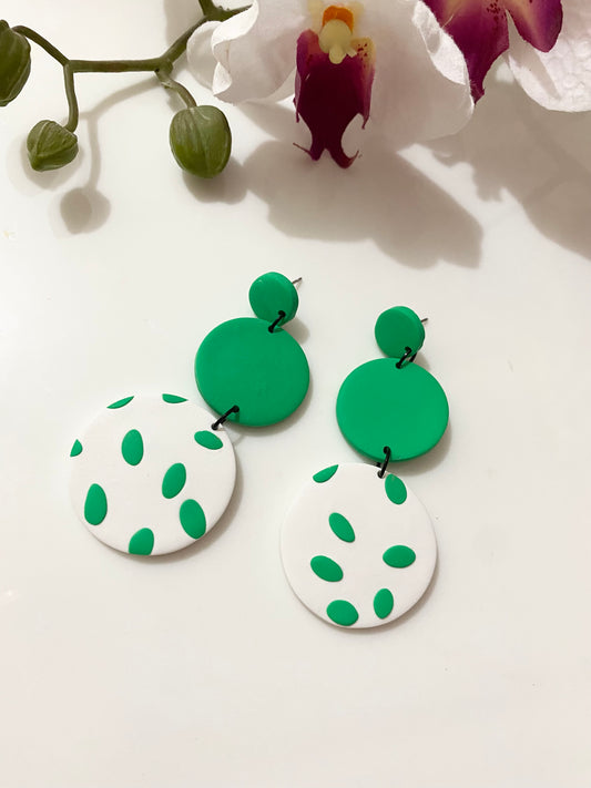 Twin Circles Polymer Clay Earrings