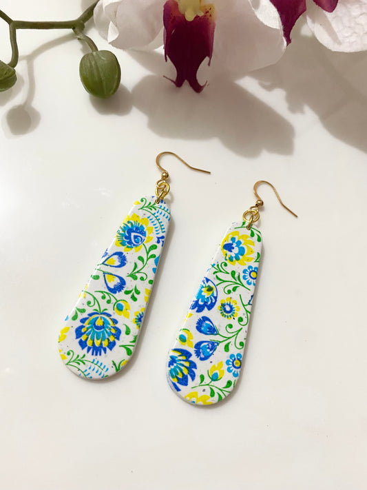 Floral Polymer Clay Earrings