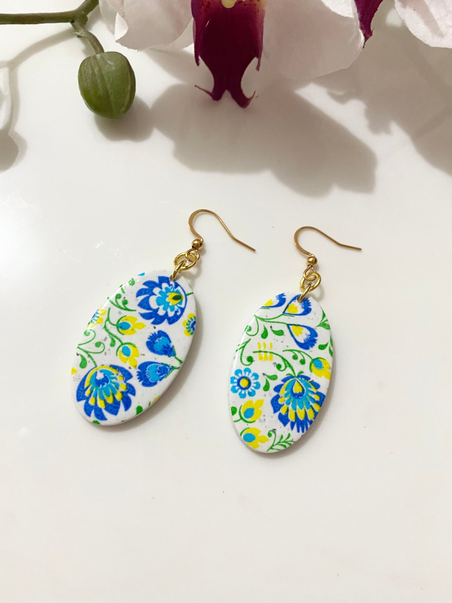 Floral Polymer Clay Earrings