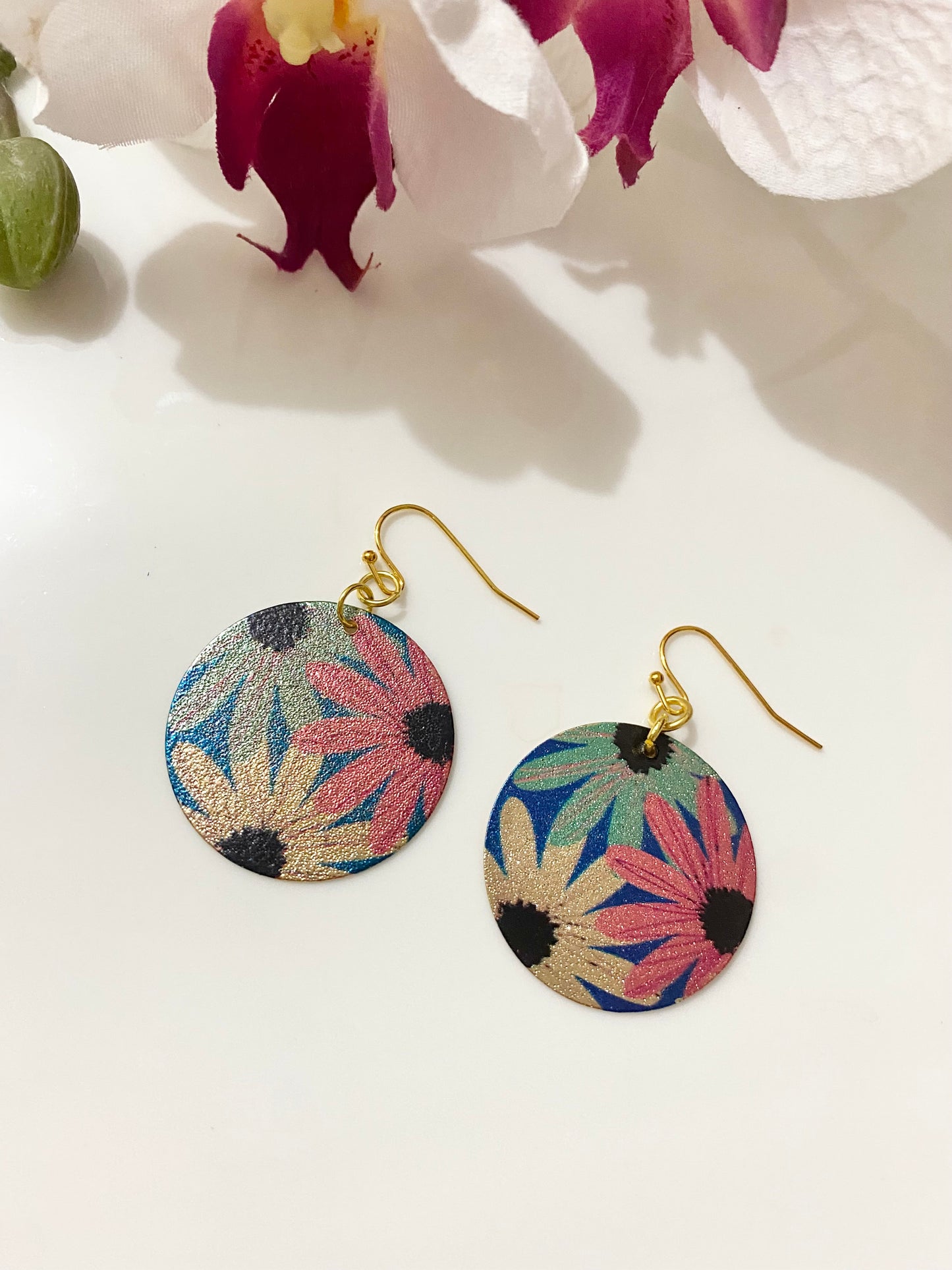 Metal Floral Earrings