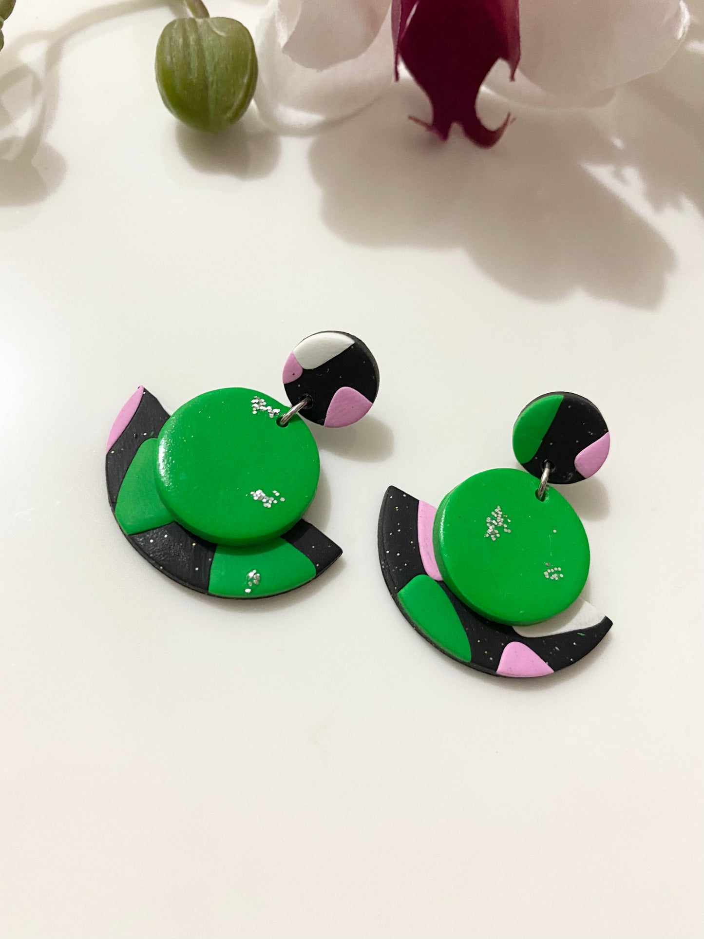 Bright and Striking Polymer Clay Earrings